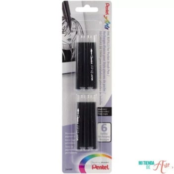 4 recambios negro Pentel Poket Brush