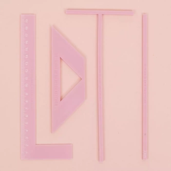 Set de Reglas de Encuadernación Rosa Mi Tienda De Arte + Estuche De Regalo