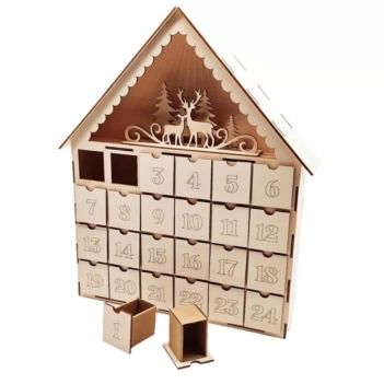 Artiwood Wooden deer house Advent calendar 24 drawers 