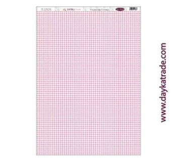 Dayka Trade Fabric DTXM-2014 Pink Checkered Background Pattern 33x70cm