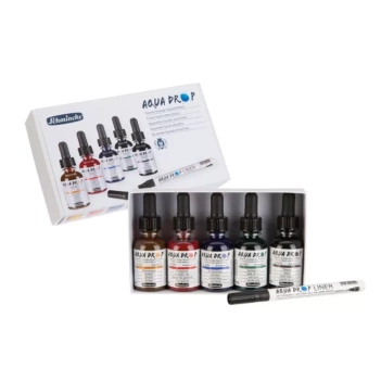 Set 5 acuarelas líquidas y rotulador Aqua Drop Schmincke 30ml