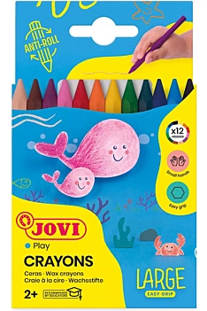 Jovi Easy Grip Etui mit 12 großen Wachsstiften