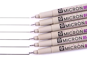 Feutres calibrés noirs Sakura Pigma Micron