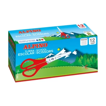 Caja de 12 tijeras escolares Alpino