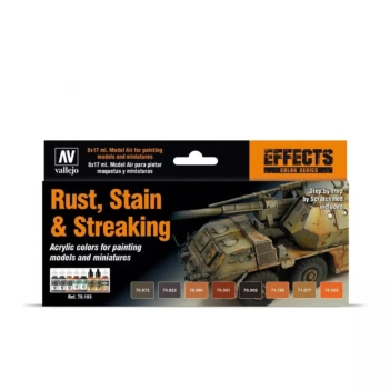 Kit de Pinturas Modelismo Rust, Stain & Streaking Vallejo

