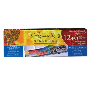 Caja de acuarelas 18 Medias Pastillas Extrafinas Sennelier