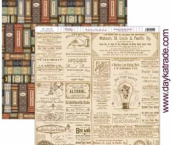 Papel Anuncio Periódico Vintage Libros Antique Style Dayka 30x30cm SCP-395
