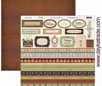 Papel Bordes y Etiquetas Antique Style Dayka 30x30cm SCP-397

