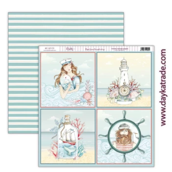 Papel Tarjetas 6"x6" Mensaje en una Botella Dayka 30x30cm