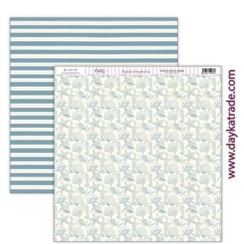 Papel Caracolas Azul Mensaje en una Botella Dayka 30x30cm