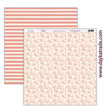 Papel Caracolas Coral Mensaje en una Botella Dayka 30x30cm