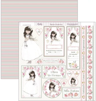 Papel Niña con bolso 30x30cm Dayka
