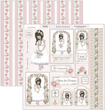 Papel Niña con bolso 30x30cm Dayka