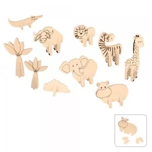 Artemio Set 12 Wooden Animals Safari 
