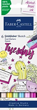 Case of 6 Kawaii Goldfaber Sketch Dual Faber-Castell Markers