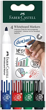 Faber-Castell Set met 4 Markers voor White Board Connector 