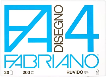 Set 20 Hojas Fabriano Disegno 4 Fabriano 33x48cm Grano Grueso 200g/m²