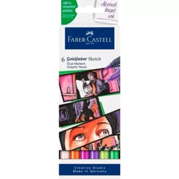 Case of 6 Graphic Novel Goldfaber Sketch Dual Faber-Castell Markers