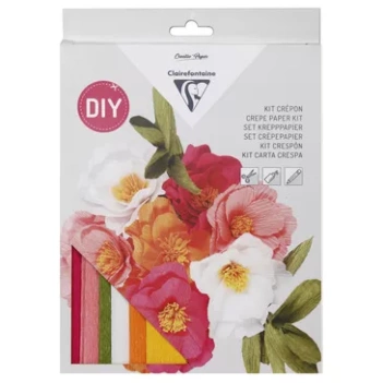 Ensemble dePapier bouquet de fleurs en crêpe Clairefontaine