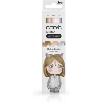 Set 3 alcohol markers Mellow Palette Layer &amp; Mix Copic Ciao