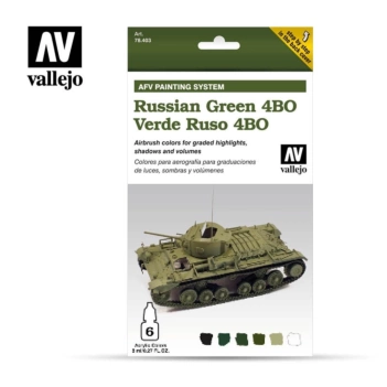 Set 6 pinturas para modelismo AFV Russian Green 4BO WWII Vallejo 8ml