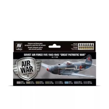 Vallejo Air War Set 8 Modellierfarben Soviet Soviet Air Force VVS 1943 to 1945 “Great Patriotic War” 198  17ml