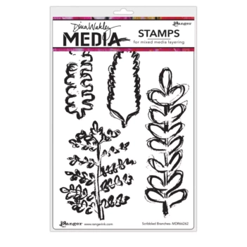 Sellos de Caucho Scribbled Branches Dina Wakley Media Ranger
