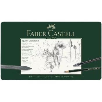 Caja metálica 26 piezas Pitt GrafitoSet Faber Castell

