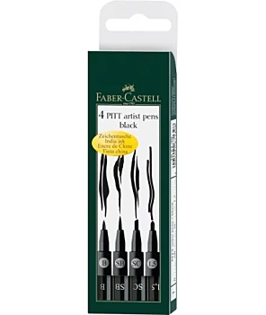 Set 4 rotuladores negros Pitt Artist Faber-Castell