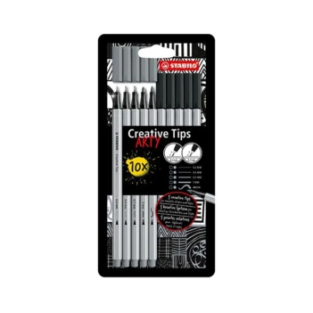 STABILO STABILO Creative Tips - set de 10 feutres noirs et gris