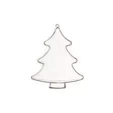 SUPER DEAL **40%** Set of 12 transparent plastic tree decorations to hang 10x9cm