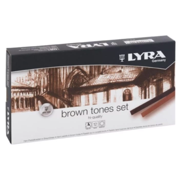 Set 12 tizas marrones Polycrayons Hard Lyra