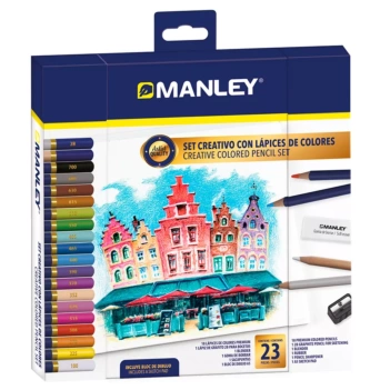 Manley Set mit 23 Buntstiften und Zubehör