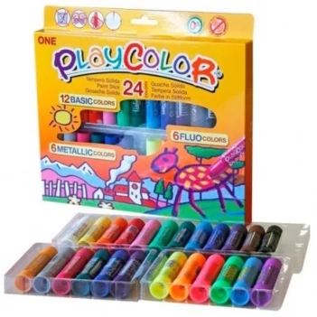 Set 6 témperas sólidas Basic Playcolor 10g