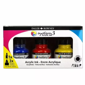 Conjunto de 3 tintas acrílicas Daler-Rowney System3 29,5ml