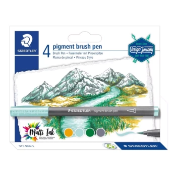 Set 4 rotuladores punta pincel Bosque Design Journey Staedtler
