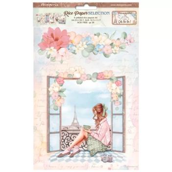 SUPER DEAL **40%** Stamperia Oh là là! Rice Paper Pad 21x29cm