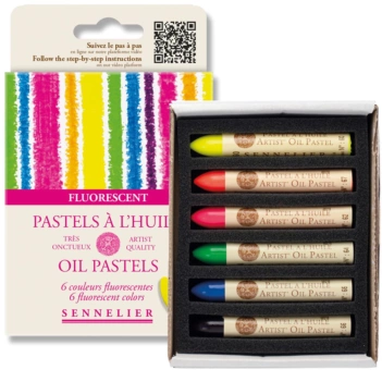 Set 6 Pasteles al óleo Fluorescents & Metallics Sennelier