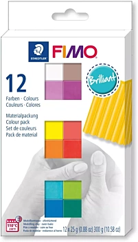 Set of 12 shiny Fimo Soft