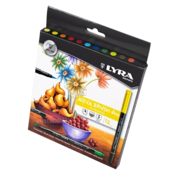 Aqua Brush Duo double tip markers box. 12 markers.