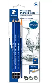 Set 3 Lápices de grafito acuarelables 100A Mars Lumograph Staedler