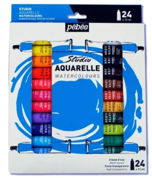 Set 24 Tubos Acuarela Studio Aquarelle Pebeo 12ml