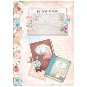 SUPER DEAL **60%** Stamperia Oh là là! Rice Paper Newspaper 21x29cm