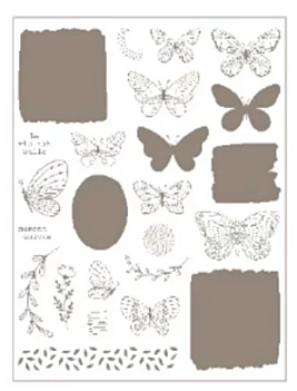 Set de Sellos Transparentes Mariposas Mon Essentiel Artemio