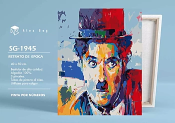 Kit Pintar Por Números Charles Chaplin Alex Bog 40x50cm