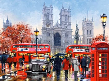 Kit Pintar Por Números London Westminster Alex Bog 40x50cm