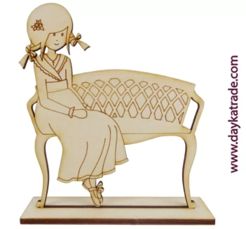 Dayka Trade Silhouette of communion girl with bench