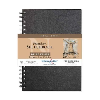 Sketchbook Premium Nova spiral Beige 150 g/m² Stillman & Birn 17x25cm