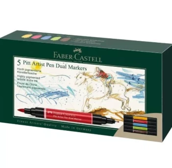 Set 5 Rotuladores Pitt Artist Pen Dual Faber-Castell