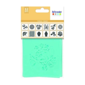Artemio Set 12 Stencils Stencils Bleu 